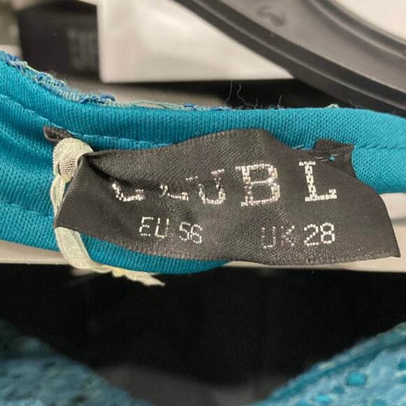 NWT Lace Maxi Dress Plus Size 28 Teal Green Short Sleeve Club L 374 - Picture 4 of 11